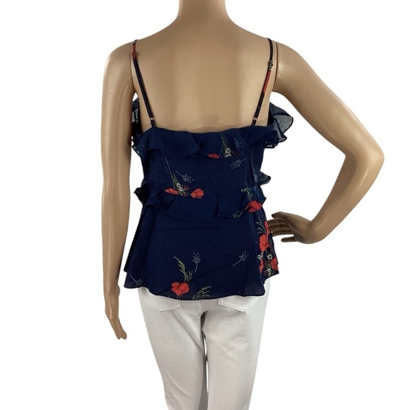 Joie Aisling Cami Midnight Floral Ruffle Tier Top Size 6 - Picture 5 of 7